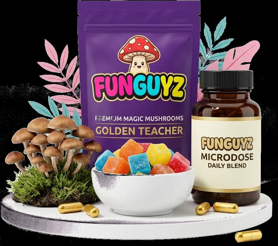 Premium 3D Mushroom Gummies and Product Bag Composition